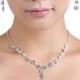 Rhinestone Necklace Earrings Jewelry Set
