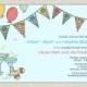 Fiesta Bridal Shower Invitations, Mexican Themed Wedding Shower, Papel Picado, margaritas, turquoise, pastel, couples shower