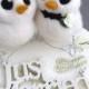 Love Birds Wedding Cake Topper White Wedding Bride and Groom Needle Felted Birds