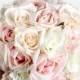wedding flower, bridal bouquet, wedding bouquet, keepsake bouquet, Pastel Blush Pink Roses Cream n Ivory Roses Bouquet