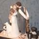 Custom Wedding Cake Topper with Pets, Personalised Cake Topper, Keepsake Personalized Pet Cake Topper Handmade