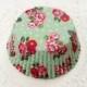 Vintage Mint Green Floral Cupcake Liners (50)