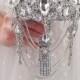 Bridesmaids small brooch bouquet, silver jeweled