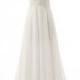 V-neck A-line Lace Chiffon Beach Wedding Dress