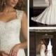 Cap Sleeves A-line Sweetheart Beaded Wedding Dresses