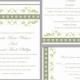 DIY Wedding Invitation Template Set Editable Word File Instant Download Printable Invitation Floral Wedding Invitation Green Invitations