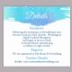 DIY Watercolor Wedding Details Card Template Editable Word File Download Printable Blue Details Card Purple Details Card Enclosure Card