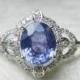 Sapphire Engagement Ring Diamond Halo Style Ring 0.83 Ct Ceylon Blue Natural Sapphire 0.12 cttw round brilliant cut Diamond 14k White Gold