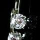 7 1/2 ct Cz sterling Earrings bright DIAMOND like dazzling pierced 60th 75th anniversary wedding collection Dazzling brilliance