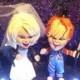 CHUCKY and Tiffany Wedding Cake Topper GOTHIC Bride of Chucky White Light