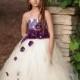 Ivory Purple Flower Girl Dress 