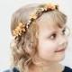 Orange and Ivory Flower Girl Crown - Flower Girl Headpiece, Flower Crown, Fall Wedding, Autumn, Hair Wreath, Floral Crown, Flower Circlet