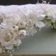 Ivory Floral Hair Comb With Pearl Detail And Hints Of Babies Breath, Bridal Hair Comb, Brides Back Piece, Wedding Headpiece