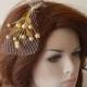 Wedding Hair Jewelry, Gold Flower Bouquet, Pearl Bride Hair Accessories, Handmade, wedding Hair Accessories