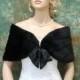 Sale - Black faux fur bridal wrap shrug stole shawl Cape FW002-Black - was 49.99