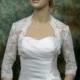 Ivory 3/4 sleeve bridal shrug lace bolero wedding bolero jacket - made of alencon lace