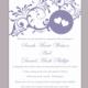 DIY Wedding Invitation Template Editable Word File Instant Download Printable Purple Invitation Eggplant Wedding Invitation Heart Invitation