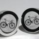 Bicycle Tour De France Silver Leaf Mens Cufflinks/Gift for men/Valentines Gift/Grooms gift