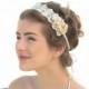 Vintage Ivory Lace Hair Tie Wedding Hair Accessory Wedding Headpiece, Wedding Vintage Lace Headpiece, Vintage Weddings