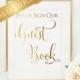 Wedding Guest Book Sign, Real Gold Foil, Wedding Sign, Reception Decor, Table Sign, Wedding Signage, Please Sign Our Guest Book