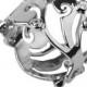 Art Nouveau Sterling Silver Engagement Ring, Zircons Engagement Ring, Silver and Zircons Ring