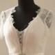 Deep v neckline organza lace wedding dress, destination wedding dress with beading sash