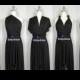 FREE BANDEAU knee length Short Bridesmaid Convertible Dress Black Infinity Dress Multiway Dress Wrap dress