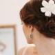 Bridal hair flower Gardenia. Bridal flower hair clip. Wedding hair flowers. Bridal hair clip. Hair clay flower. Bridal hair accessory