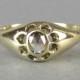 VICTORIAN antique rose cut diamond solitaire engagement ring, unique solid gold wedding ring.