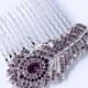 Purple Feather Hair Comb for Bride Bridesmaid Peacock Wedding Accessory Crystal Purple Hair Accessory