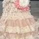 Lace Flower Girl Dress-Shabby Chic Flower Girl-Flower Girl-Country Wedding-Pinky Blush Flower Girl Dress- Mauve Shabby Chic Dress