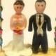 Personalized cake topper for wedding handmade in porcelain, bride and groom, wedding gift