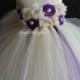Ivory and purple flower girl tutu dress wedding dress toddler dress birthday party dress tulle dress 1t2t3t4t5t6t7t8t9t10t