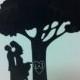 Kissng Couple Carved LettersTree Silhouette Wedding Cake Topper MADE In USA…..Ships from USA