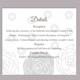 DIY Wedding Details Card Template Editable Word File Download Printable Details Card Floral Silver Details Card Rose Information Card