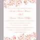 DIY Wedding Invitation Template Editable Word File Instant Download Printable Orange Wedding Invitation Elegant Red Invitations