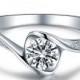 Round Shape  Diamond Engagement Ring 950 Platinum Setting Art Deco Diamond Ring