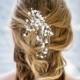 Pearls Hair Piece, Pearls Vine hair piece, Bridal Hair Comb, Vintage wedding, Large crystals Comb, Bridal Hair Accessory. Wedding hair comb