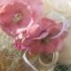 Pink Fascinator with Birdcage Half-veil 100% Merino Wool