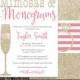 Mimosas and Monograms Bridal Shower Invitation - Printable File