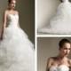 Traditional Strapless Ball Gown Wedding Dress with Feathers Pick Up Skirt