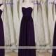 Eggplant Convertible Chiffon/Tulle Floor-length Bridesmaid Dress,Dark Purple Bridesmaid Dresses Bridesmaid Gown Evening Dress Prom Gown B501