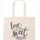 Personalized Wedding Tote Bag //Calligraphy Tote Bag //Wedding Welcome Bags //Wedding Guest Bags // Love is Sweet Tote Bag