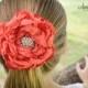 Custom Melon Coral Bridesmaid Flower Hair Clip - Flowergirl Hair Clip - Coral  Wedding - Coral Hair Flower - Customize Your Colors