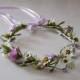 bridal flower crown lavender fields Wedding hair wreath boho headpiece -Valerie- circlet flower girl halo accessories bohemian princess
