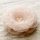 Custom Light Blush Flower and Rhinestone Hair Clip - Bridesmaid Clip - Blush Wedding - Ivory Wedding - Customize Your Colors