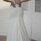 Ivory Crepe Open Back Wedding Dress with Train, Simple Wedding Dress with Handmade Embellishments L12, Romantic wedding gown
