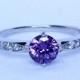 Natural Amethyst Solid Sterling Silver Solitaire engagement ring