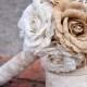 Burlap Bouquet - Shabby Chic Wedding - Rustic Wedding - Rustic Burlap Bouquet - Wedding Burlap Bouquet