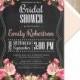 Bridal shower invites printable, Chalkboard Bridal shower invites,  Shabby Chic invitation, bridal brunch invitation, wedding shower invite